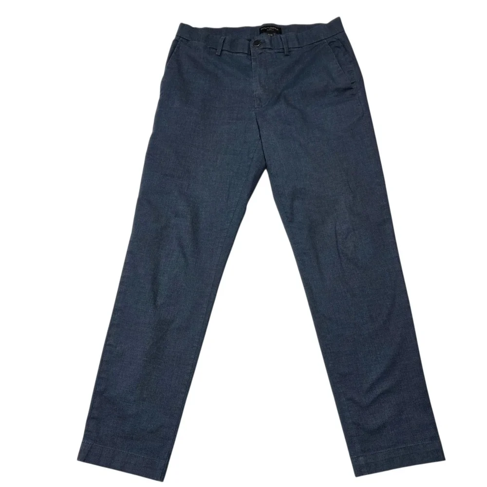 Banana‎ Republic Chino Pants Men 31x30 Blue Slim Fit Cotton Blend Stretch